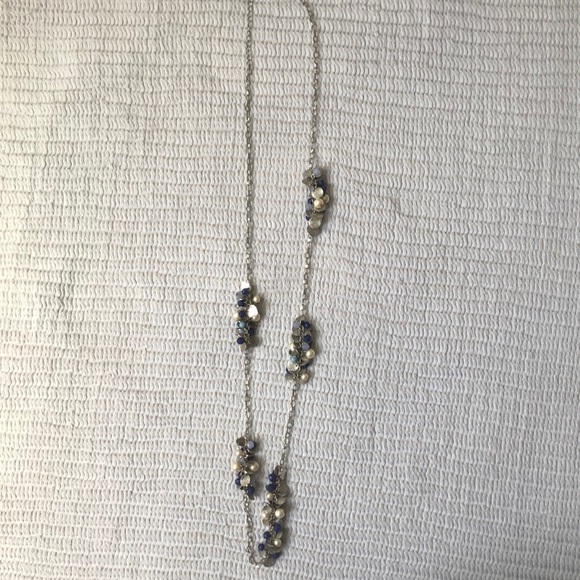Loft blue and silver beaded necklace. - Picture 4 of 4